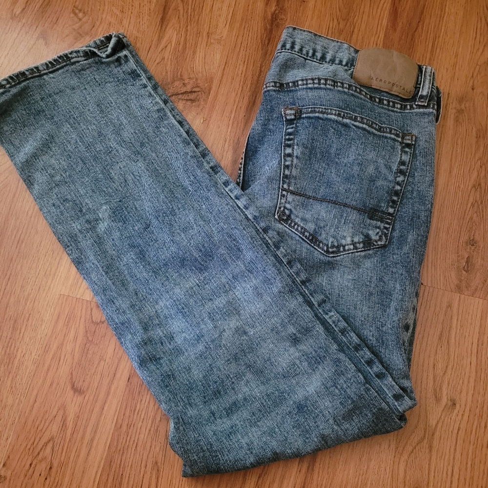 Aeropostale Slim Straight Jeans Men’s 32x32 Medium Wash Straight Leg Denim